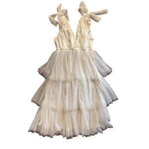 Baltic Born Cream and Gray Midi Dress